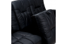 Qualitex De Leon RV Double Recliner Sofa, Ultimate Leather, Power Recline, Midnight Black