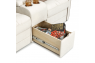 Qualitex De Leon RV Loveseat w/ Storage Console, Ultimate Leather, Power Recline, Macadamia & Desert Taupe