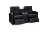 Qualitex De Leon RV Loveseat w/ Storage Console, Ultimate Leather, Power Recline, Midnight Black