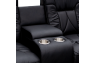 Qualitex De Leon RV Loveseat w/ Storage Console, Ultimate Leather, Power Recline, Midnight Black