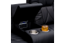 Qualitex De Leon RV Loveseat w/ Storage Console, Ultimate Leather, Power Recline, Midnight Black