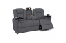 Qualitex Monument RV Double Recliner Sofa, Ultimate Leather, Power Recline, Graphite