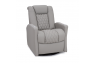 Qualitex Monument RV Swivel Recliner, Ultimate Leather, Powered Headrest, Power Recline, Cloud Gray
