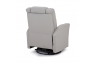 Qualitex Monument RV Swivel Recliner, Ultimate Leather, Powered Headrest, Power Recline, Cloud Gray
