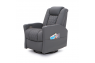 Qualitex Monument RV Swivel Recliner, Ultimate Leather, Powered Headrest, Power Recline, Graphite