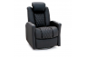 Qualitex Monument RV Swivel Recliner, Ultimate Leather, Powered Headrest, Power Recline, Midnight Black