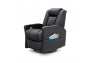 Qualitex Monument RV Swivel Recliner, Ultimate Leather, Powered Headrest, Power Recline, Midnight Black