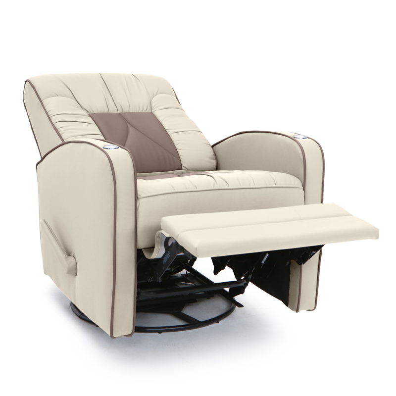 Qualitex De Leon RV Swivel Recliner, Two-Tone Manual | Shop4Seats