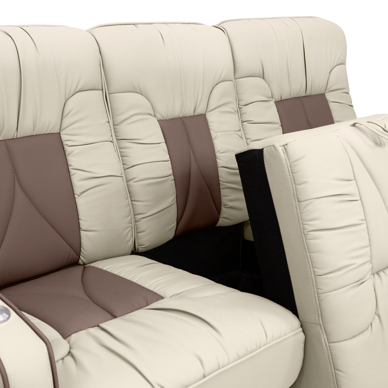 Qualitex De Leon RV Double Recliner Sofa, Two-Tone Manual | Shop4Seats