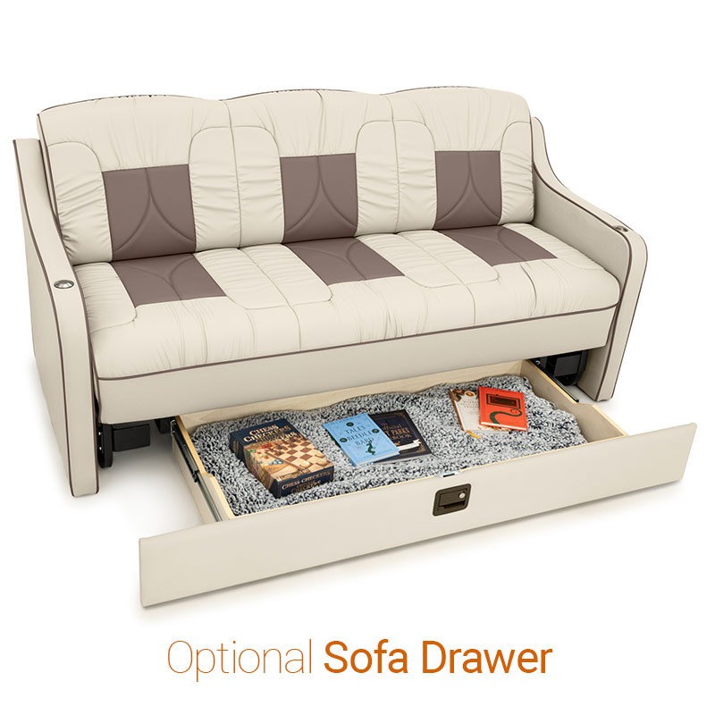 Qualitex De Leon DX RV Sofa Bed, Two Tone, RV Furniture