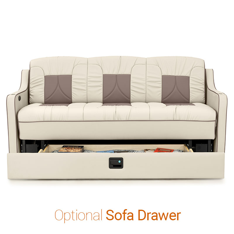 Qualitex De Leon DX RV Sofa Bed, Two Tone, RV Furniture