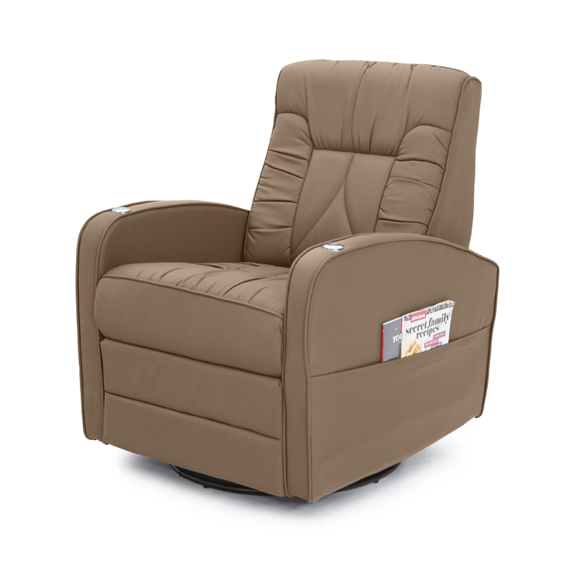 Qualitex De Leon RV Swivel Recliner, Ultimate Leather, Manual Recline