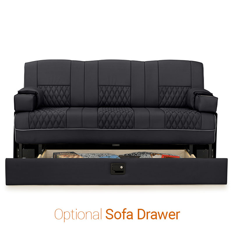 Qualitex Gravitas SL RV Sofa Bed, Two-Tone Leather | Shop4Seats