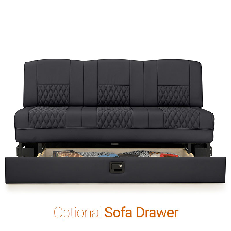 Qualitex Gravitas RV Sofa Bed, Ultimate Leather | Shop4Seats