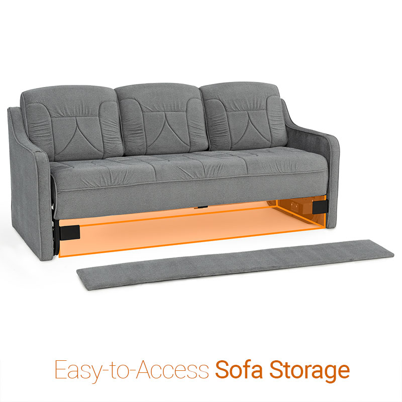 Qualitex De Leon Console DX RV Sofa Bed, Fabric RV Furniture