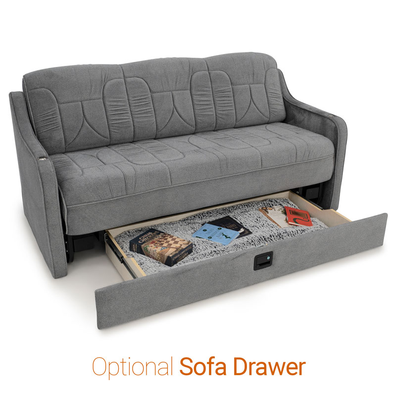 Qualitex De Leon Console DX RV Sofa Bed, Fabric RV Furniture