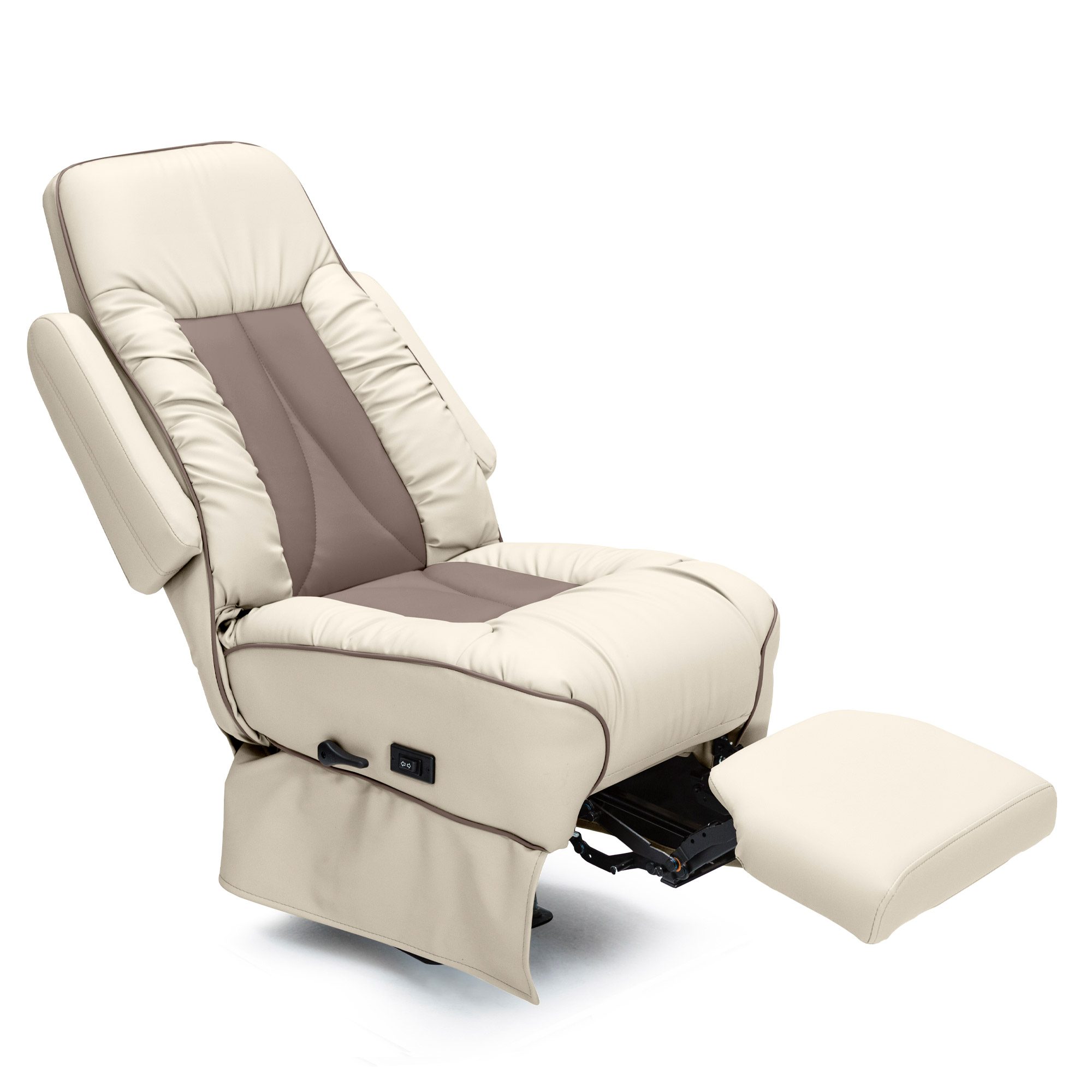 Qualitex De Leon LX RV Captain Chairs, Power Legrest, Two-Tone