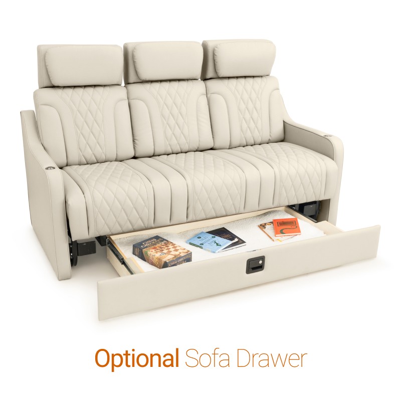 Qualitex Trailside Console DX RV Sofa Bed, RV Furniture