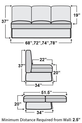 Qualitex Frontier Rv Sleeper Sofa Bed