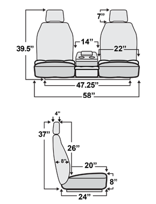 Qualitex Innovator 40-20-40 Truck Bench Seat for Sale 