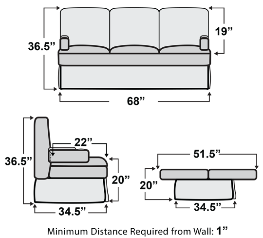 Qualitex Belmont RV Sofa Sleeper Bed, RV Furniture - Shop4Seats.com